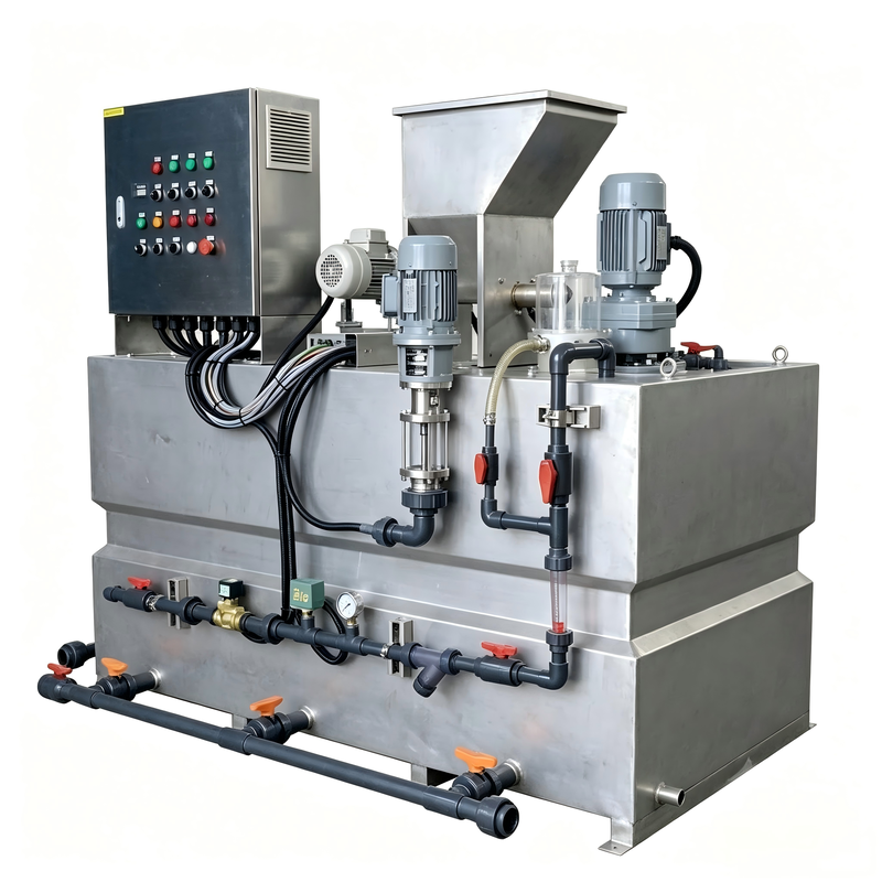 Automatic Polymer Dosing Machine with Stainless Steel SUS304 / PP Construction and 1000-5000 L/h Preparation Capacity for Municipal Wastewater Treatment
